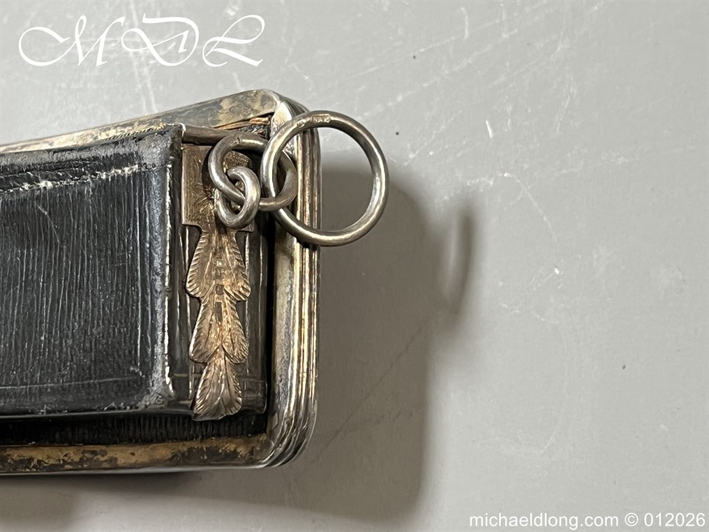 7th Royals Dragoon Guards Officers Hallmarked Silver Pouch and Cross Belt - Image 9