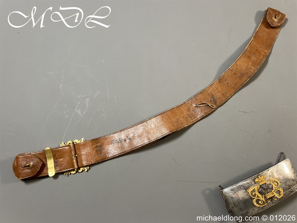 Victorian 3rd Dragoon Guards Officers Full Dress Silver Pouch and Cross Belt - Image 7