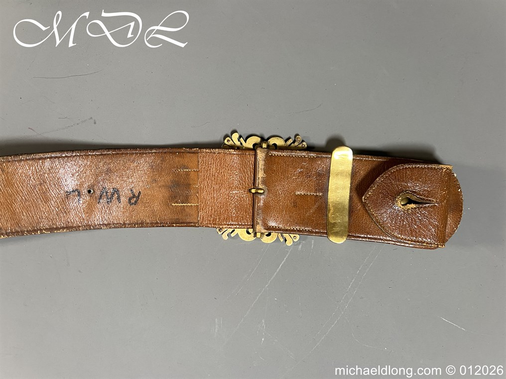 Victorian 3rd Dragoon Guards Officers Full Dress Silver Pouch and Cross Belt - Image 6