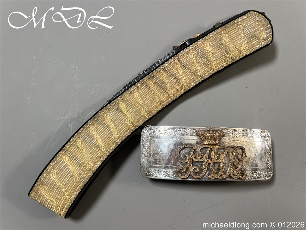 7th The Princess Royals Dragoon Guards Officers Hallmarked Silver Pouch and Cross Belt