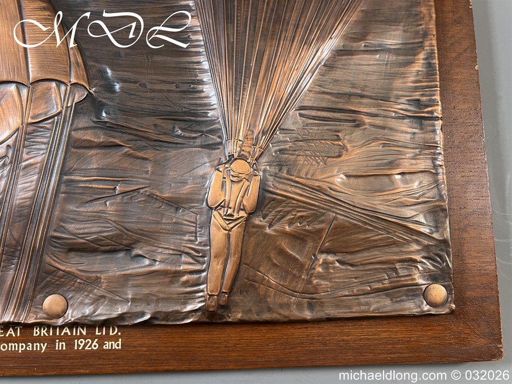 Presentation Copper Relief Art to Leslie L. Irvin Parachutist - Image 14