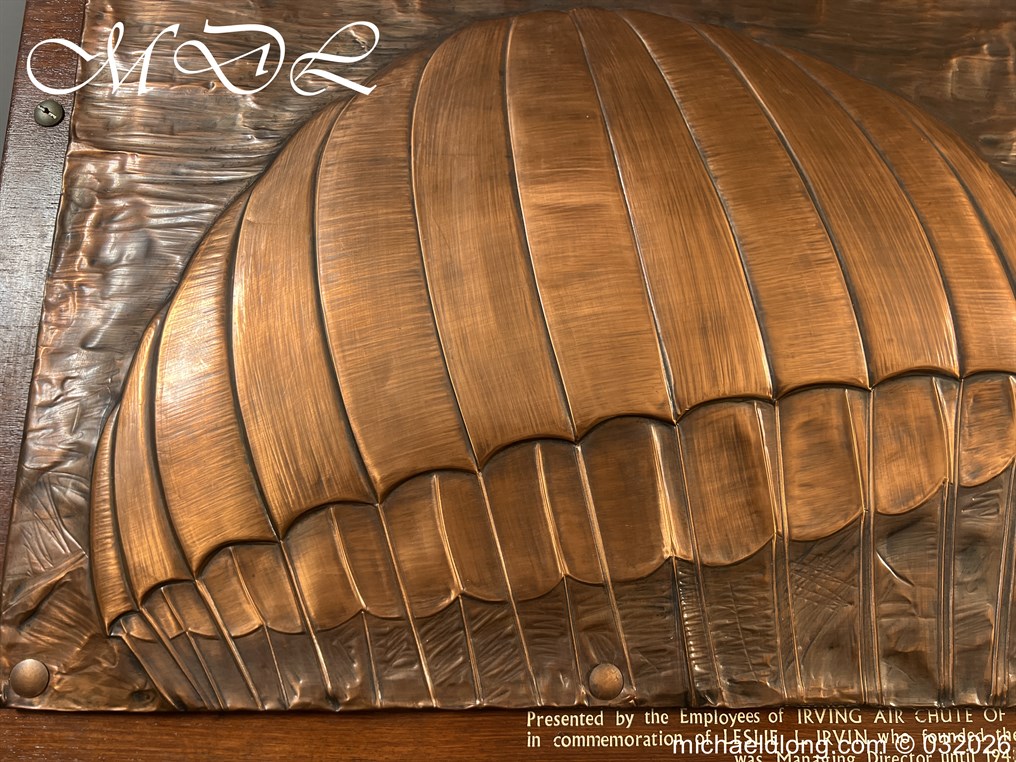 Presentation Copper Relief Art to Leslie L. Irvin Parachutist - Image 4