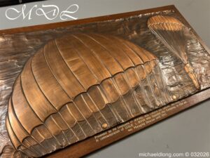 Presentation Copper Relief Art to Leslie L. Irvin Parachutist