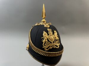 Edwardian Royal Engineers Officers Helmet named to B J M Bebb