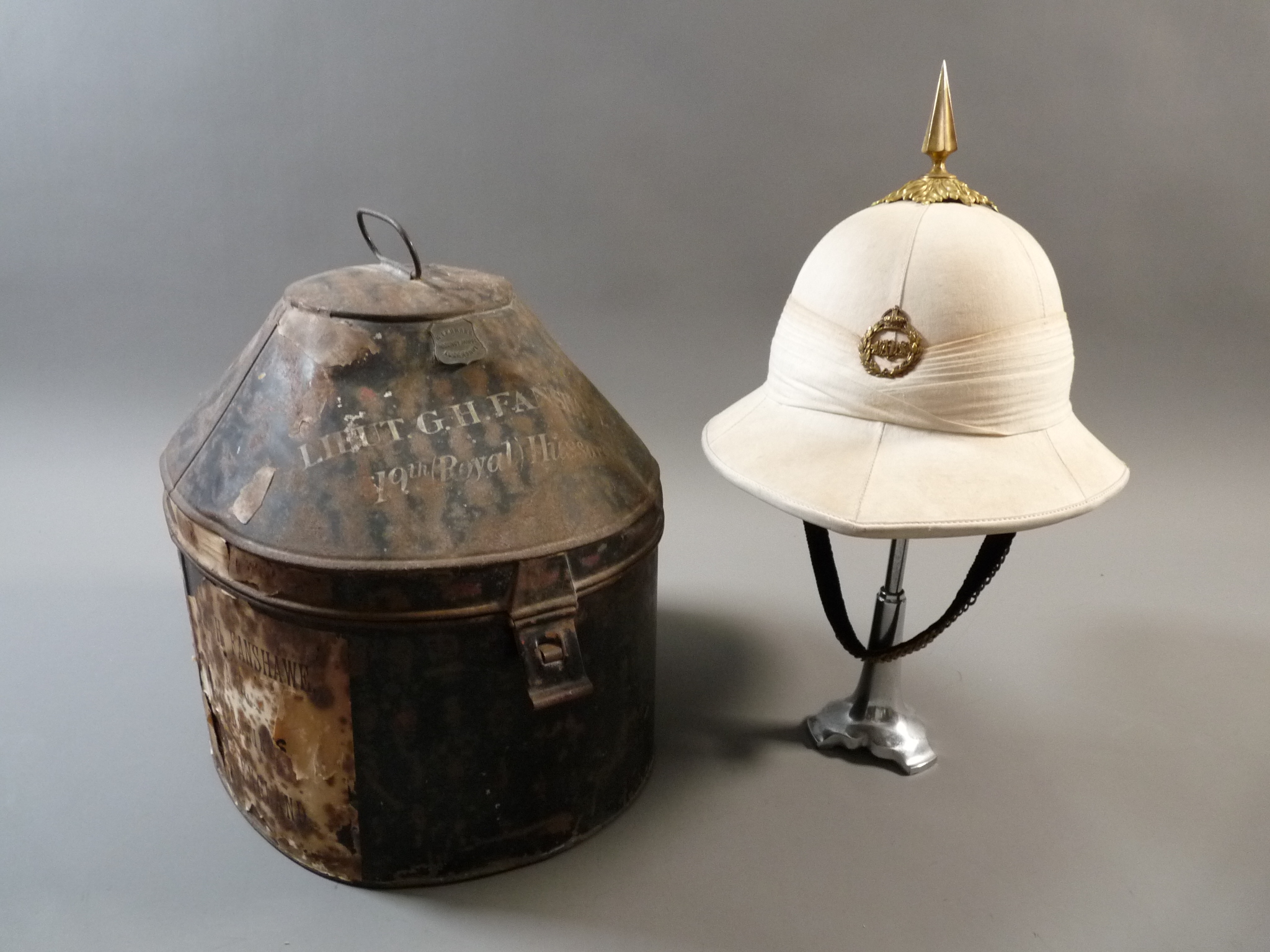 British Officers Full Dress Wolseley Helmet 1st The Queen's Bays
