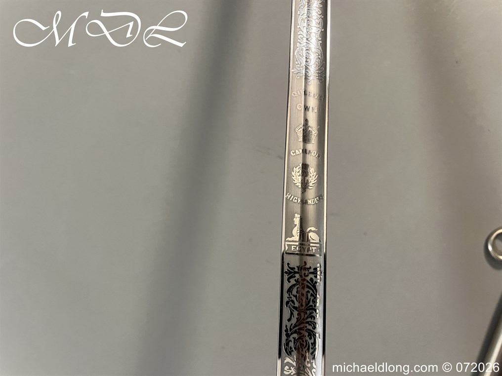 Queens Own Cameron Highlanders Field Officers Sword - Image 13