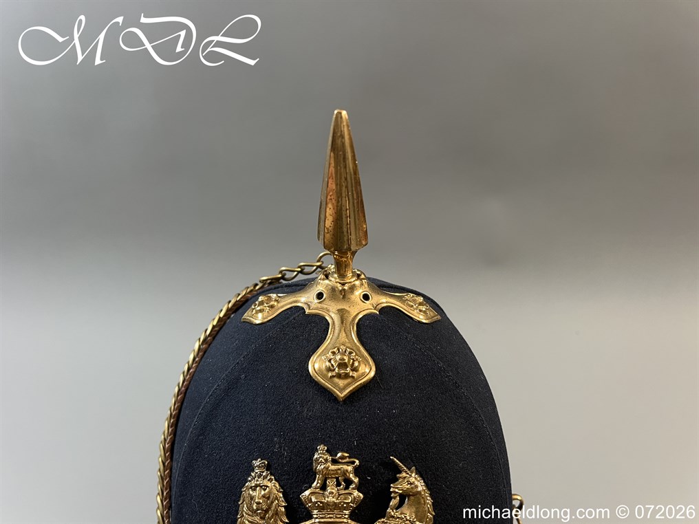 Victorian NCO Royal Engineers Blue Cloth Helmet - Image 2
