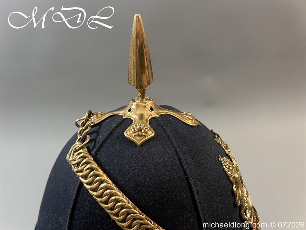 Victorian NCO Royal Engineers Blue Cloth Helmet - Image 13