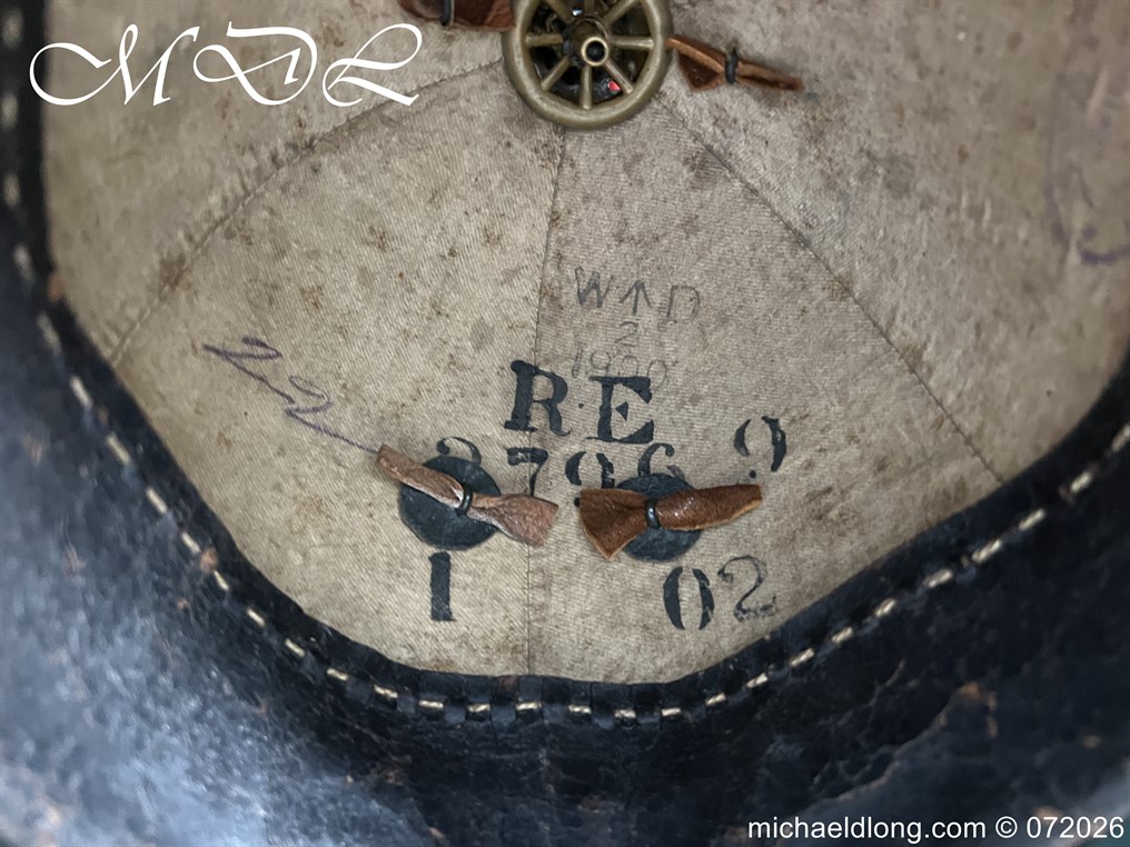 Victorian NCO Royal Engineers Blue Cloth Helmet - Image 6