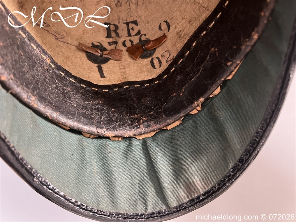Victorian NCO Royal Engineers Blue Cloth Helmet - Image 4