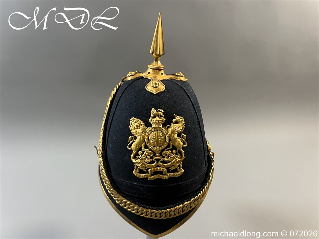 Victorian Royal Engineers Officers Blue Cloth Helmet - Image 12