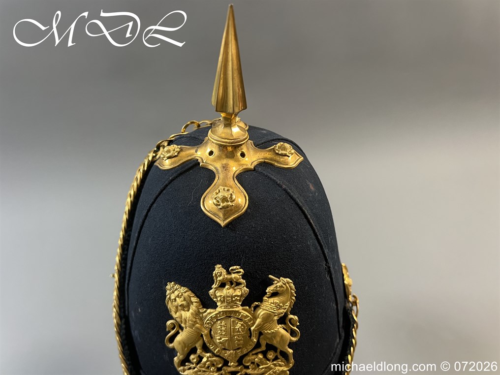 Victorian Royal Engineers Officers Blue Cloth Helmet - Image 11