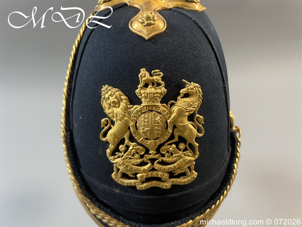 Victorian Royal Engineers Officers Blue Cloth Helmet - Image 10