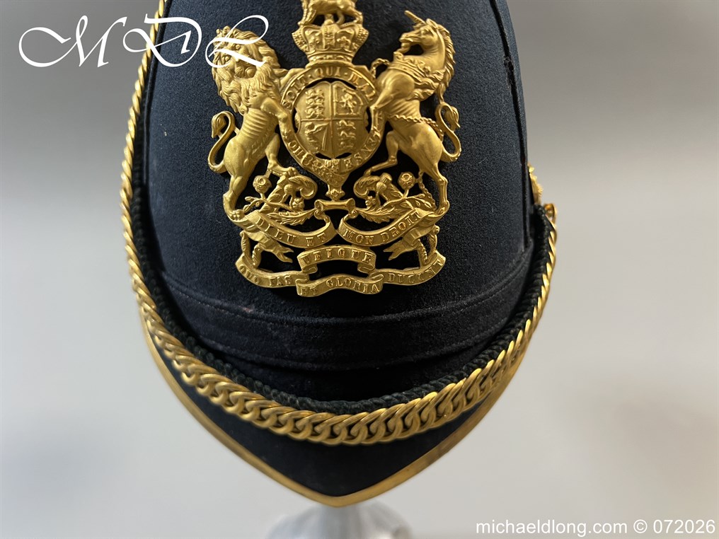 Victorian Royal Engineers Officers Blue Cloth Helmet - Image 9