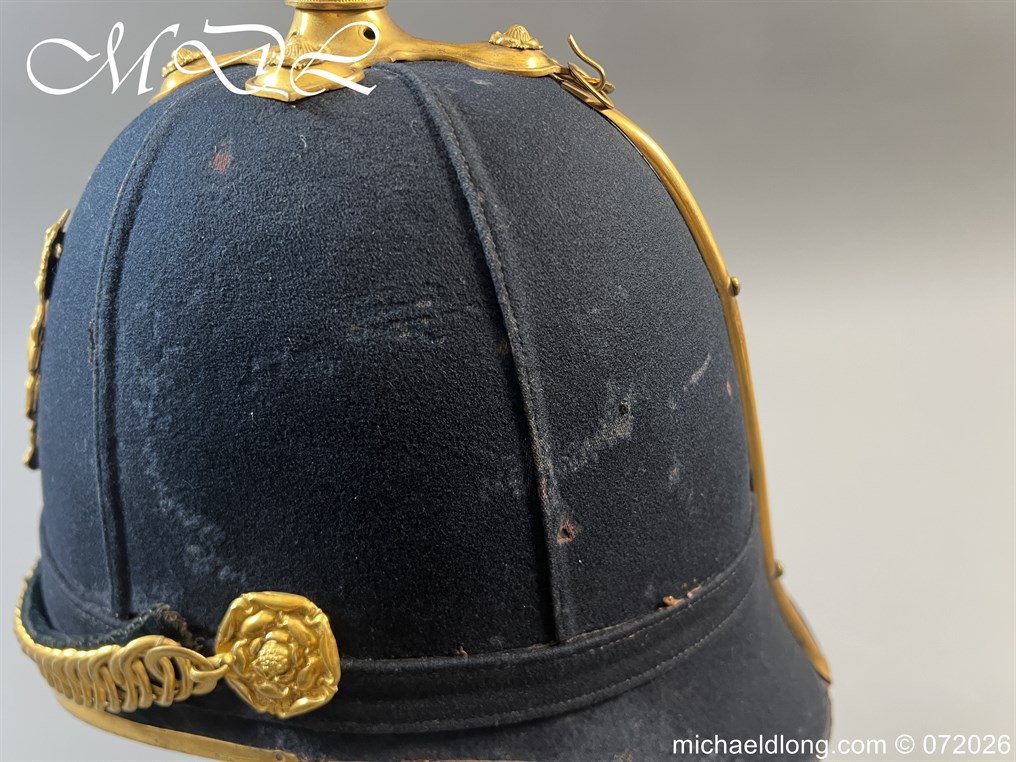 Victorian Royal Engineers Officers Blue Cloth Helmet - Image 5