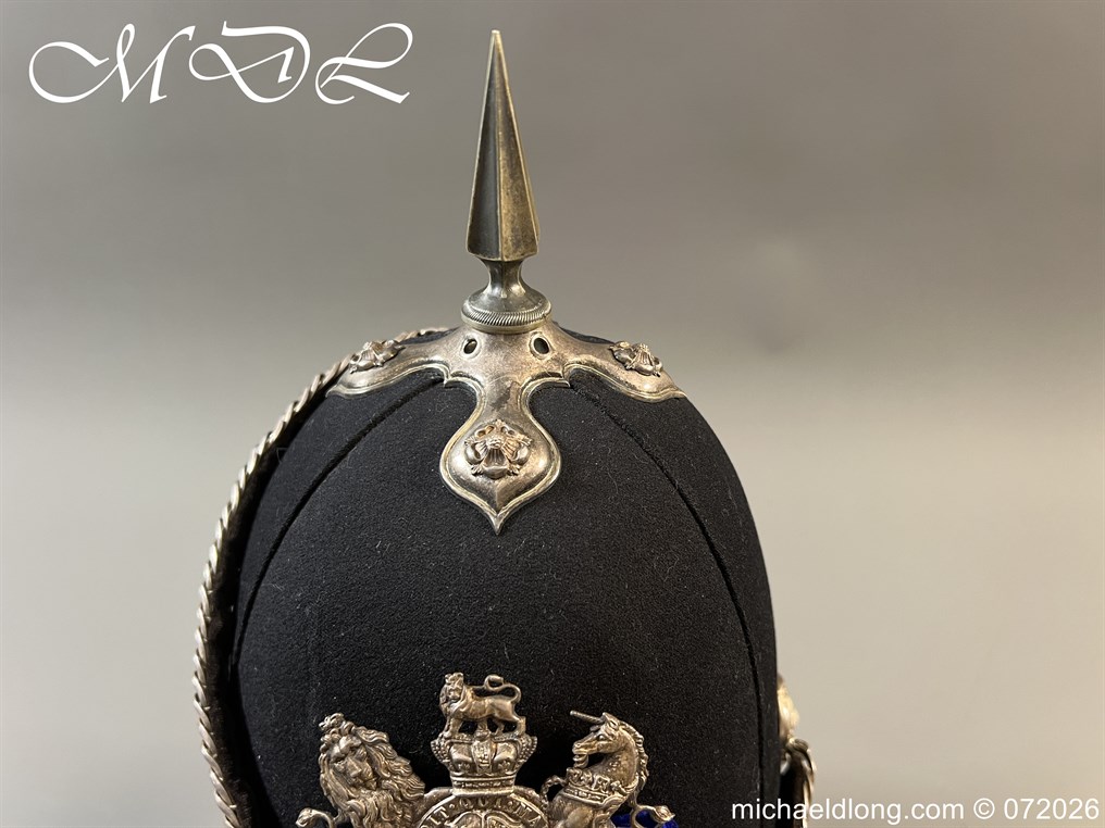 Victorian 1st Gloucester Engineers Officers Blue Cloth Helmet - Image 20