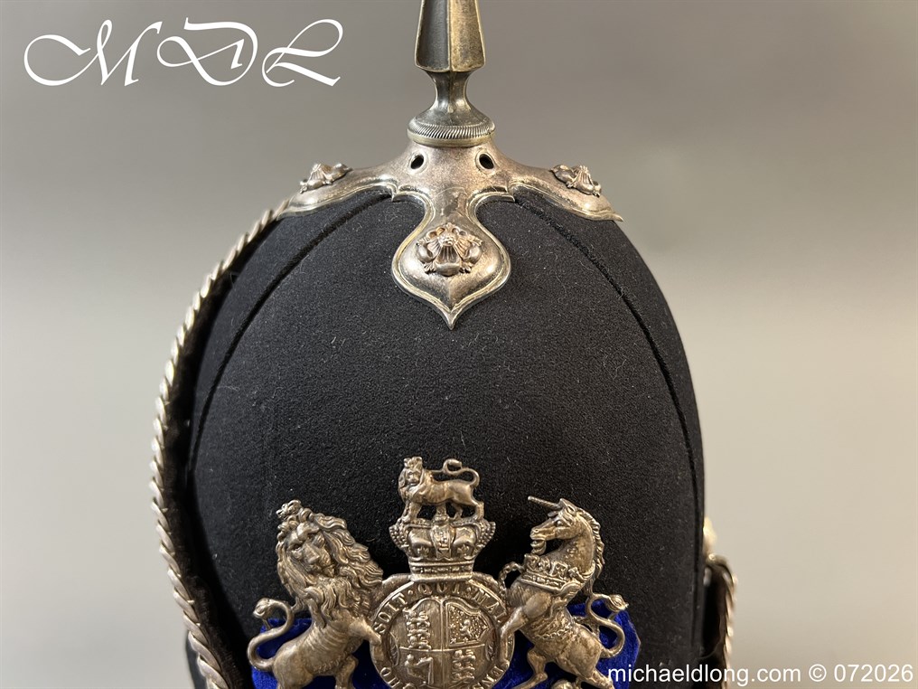 Victorian 1st Gloucester Engineers Officers Blue Cloth Helmet - Image 19