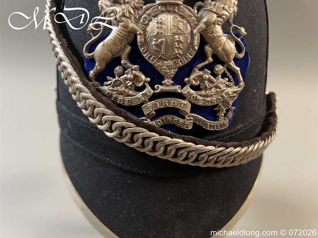 Victorian 1st Gloucester Engineers Officers Blue Cloth Helmet - Image 17