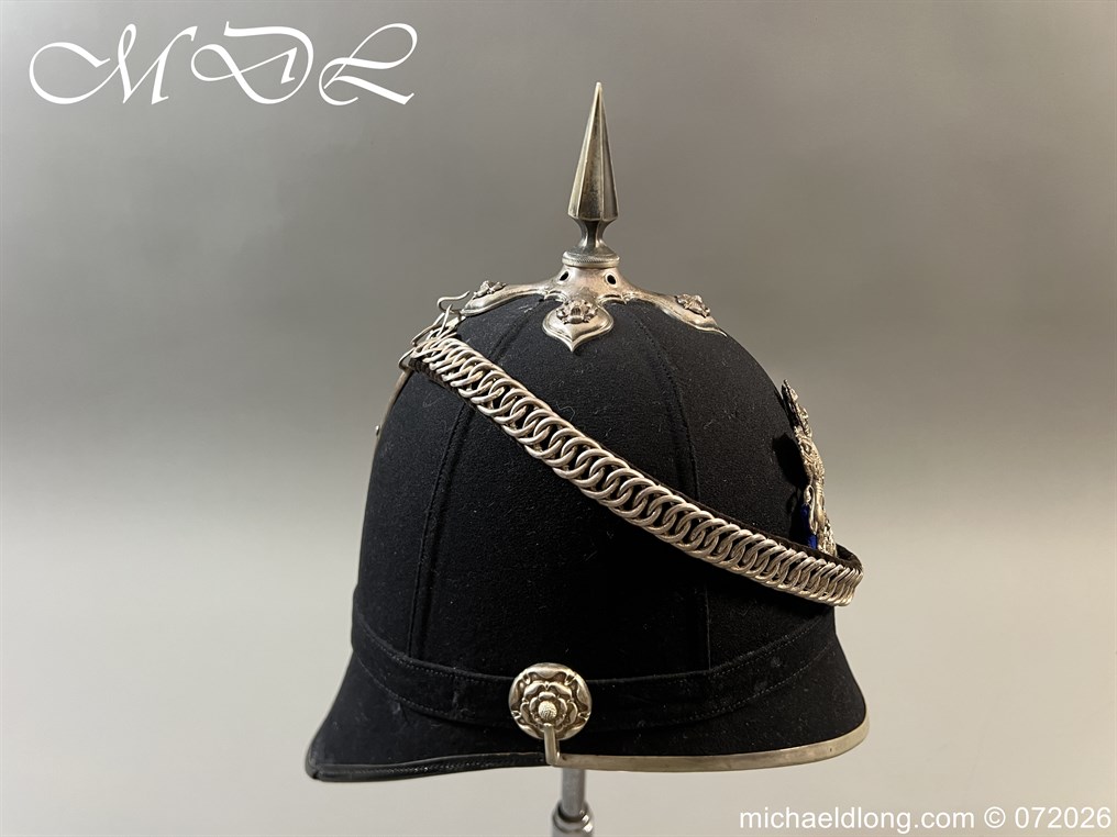 Victorian 1st Gloucester Engineers Officers Blue Cloth Helmet - Image 16