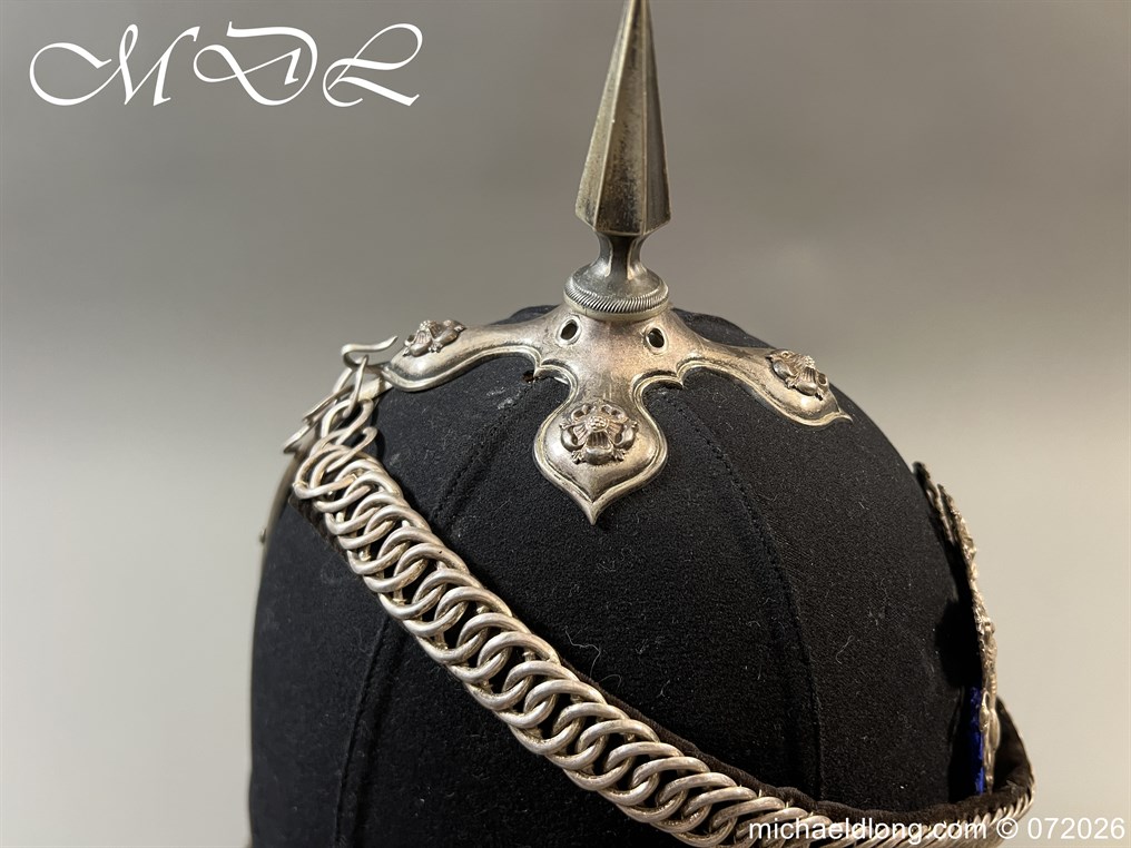 Victorian 1st Gloucester Engineers Officers Blue Cloth Helmet - Image 15