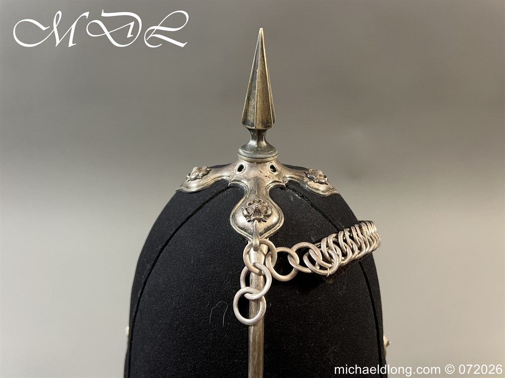 Victorian 1st Gloucester Engineers Officers Blue Cloth Helmet - Image 12