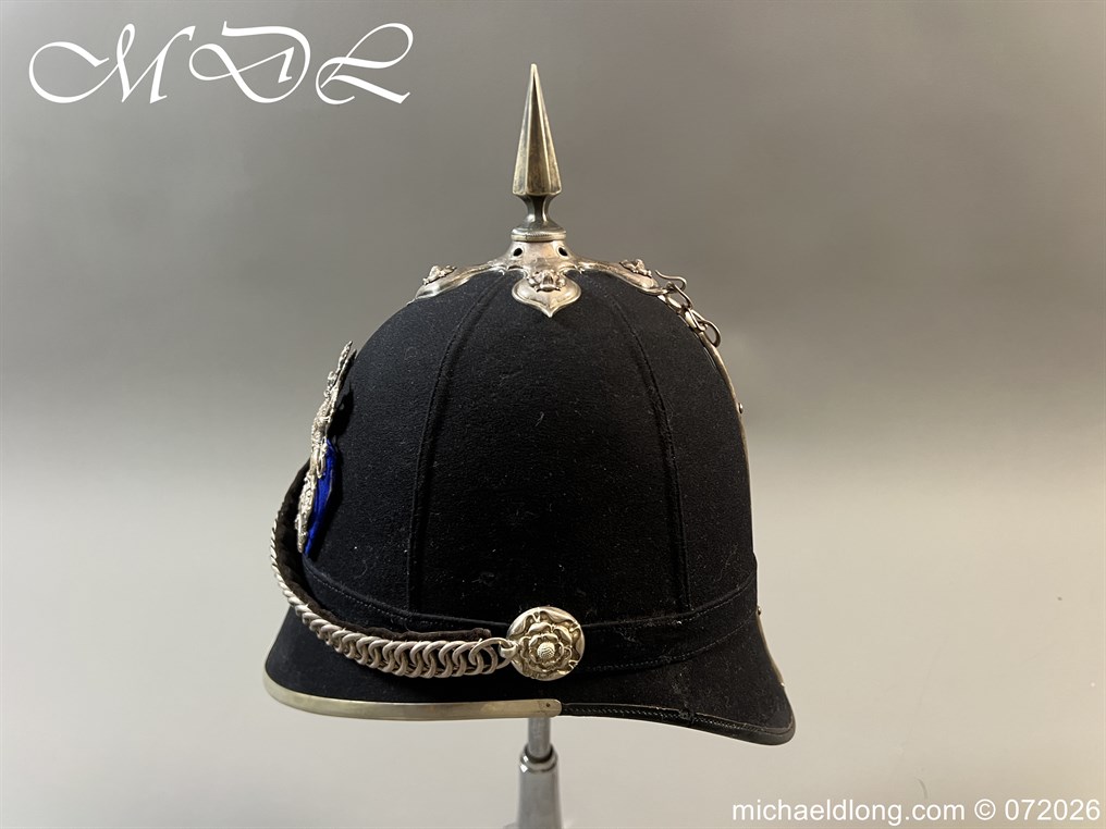 Victorian 1st Gloucester Engineers Officers Blue Cloth Helmet - Image 10