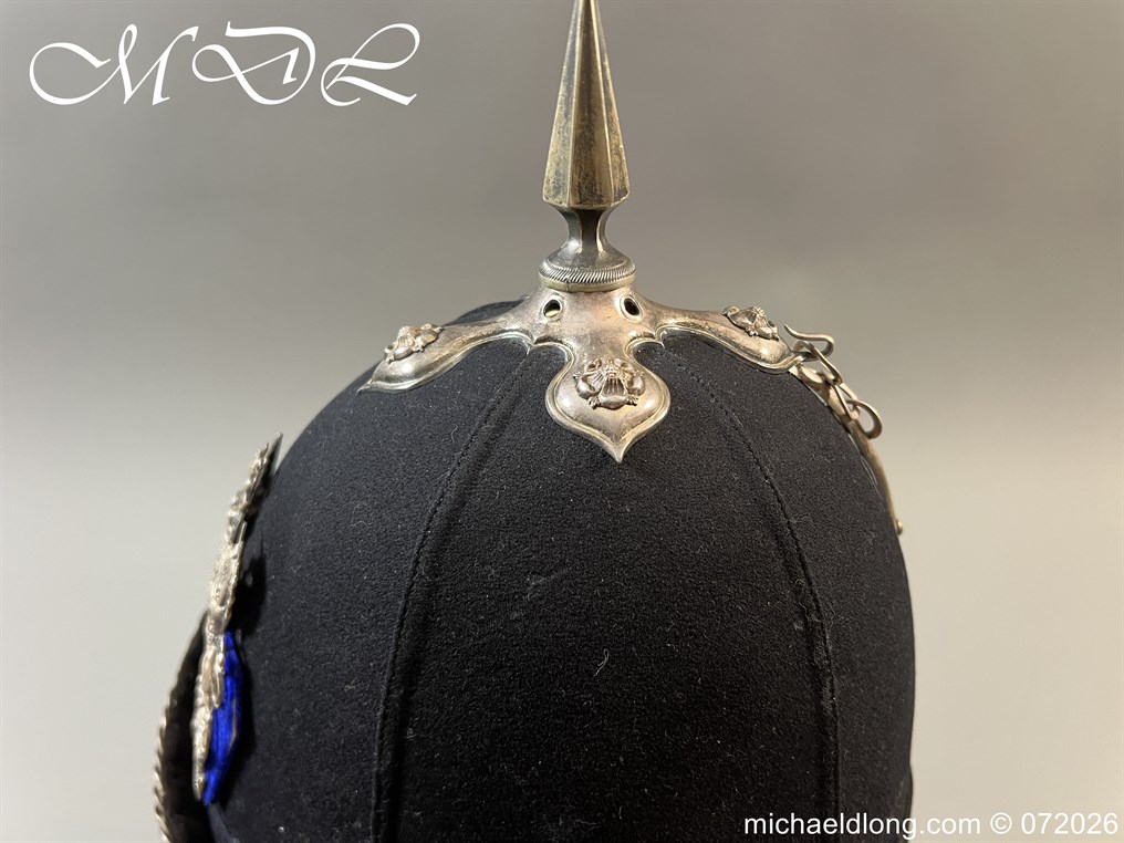Victorian 1st Gloucester Engineers Officers Blue Cloth Helmet - Image 9