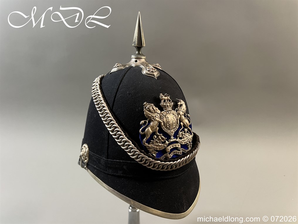 Victorian 1st Gloucester Engineers Officers Blue Cloth Helmet