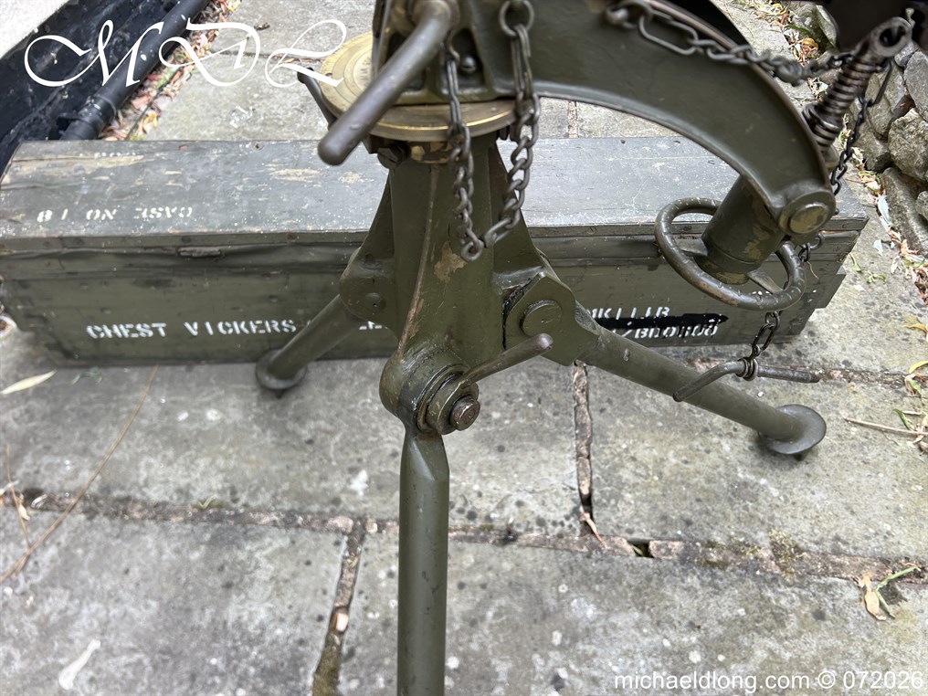 Deactivated WW2 Vickers Machine Gun and Mount - Image 9