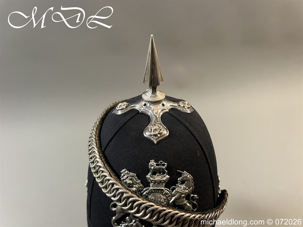 Victorian 1st Sussex Engineers Officers Blue Cloth Helmet - Image 12
