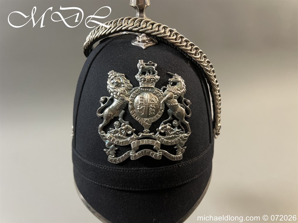Victorian 1st Sussex Engineers Officers Blue Cloth Helmet - Image 10
