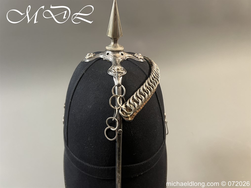 Victorian 1st Sussex Engineers Officers Blue Cloth Helmet - Image 7