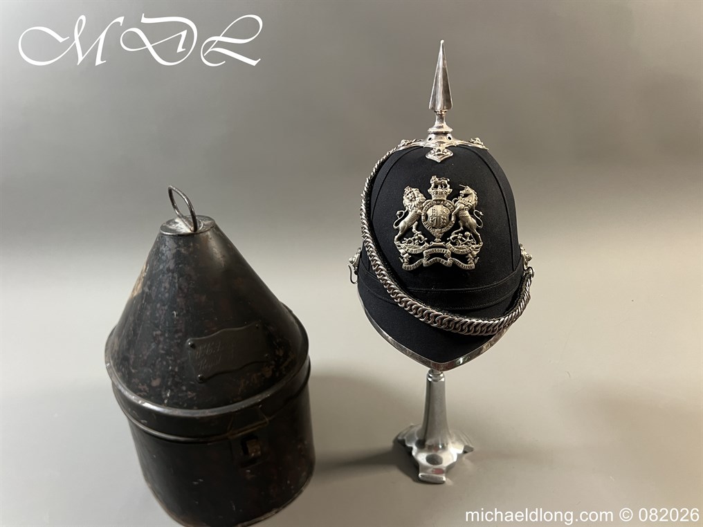 Victorian Bristol 2nd Gloster - Gloucestershire Engineers Officers Blue Cloth Helmet
