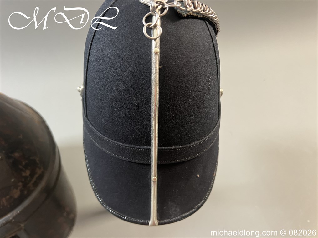 Victorian Bristol 2nd Gloster Engineers Officers Blue Cloth Helmet - Image 9