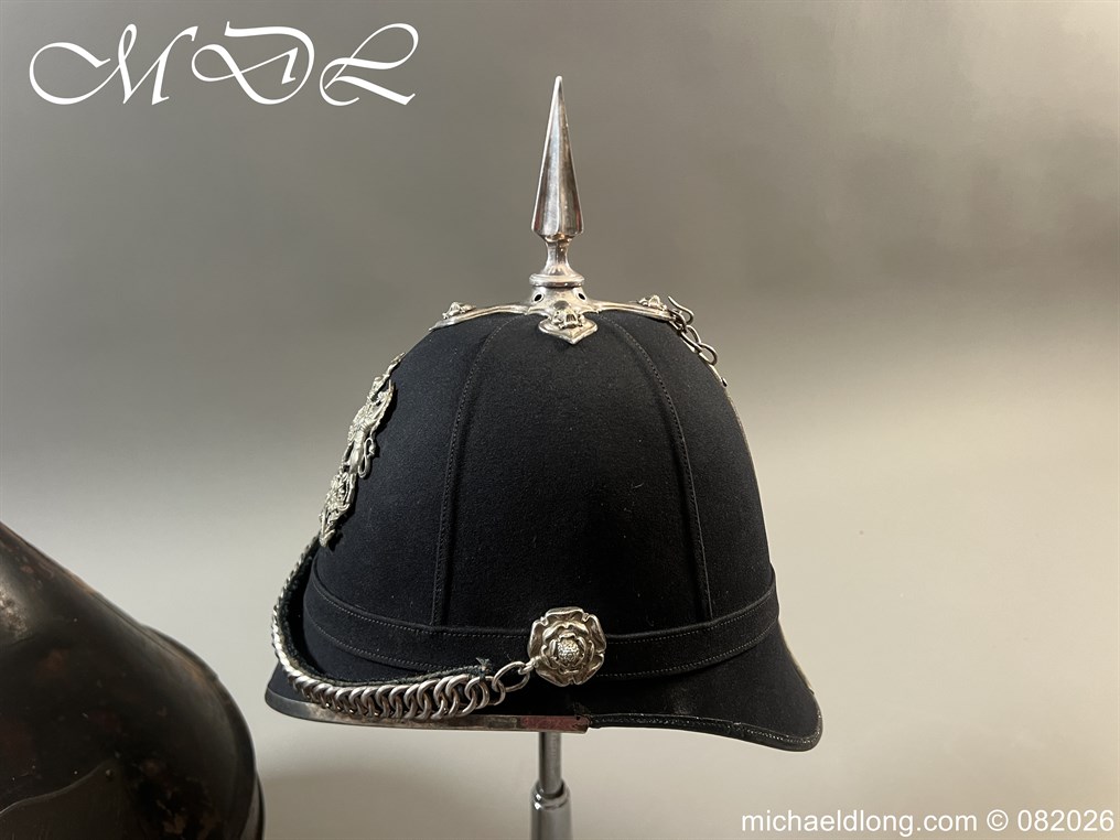 Victorian Bristol 2nd Gloster Engineers Officers Blue Cloth Helmet - Image 8