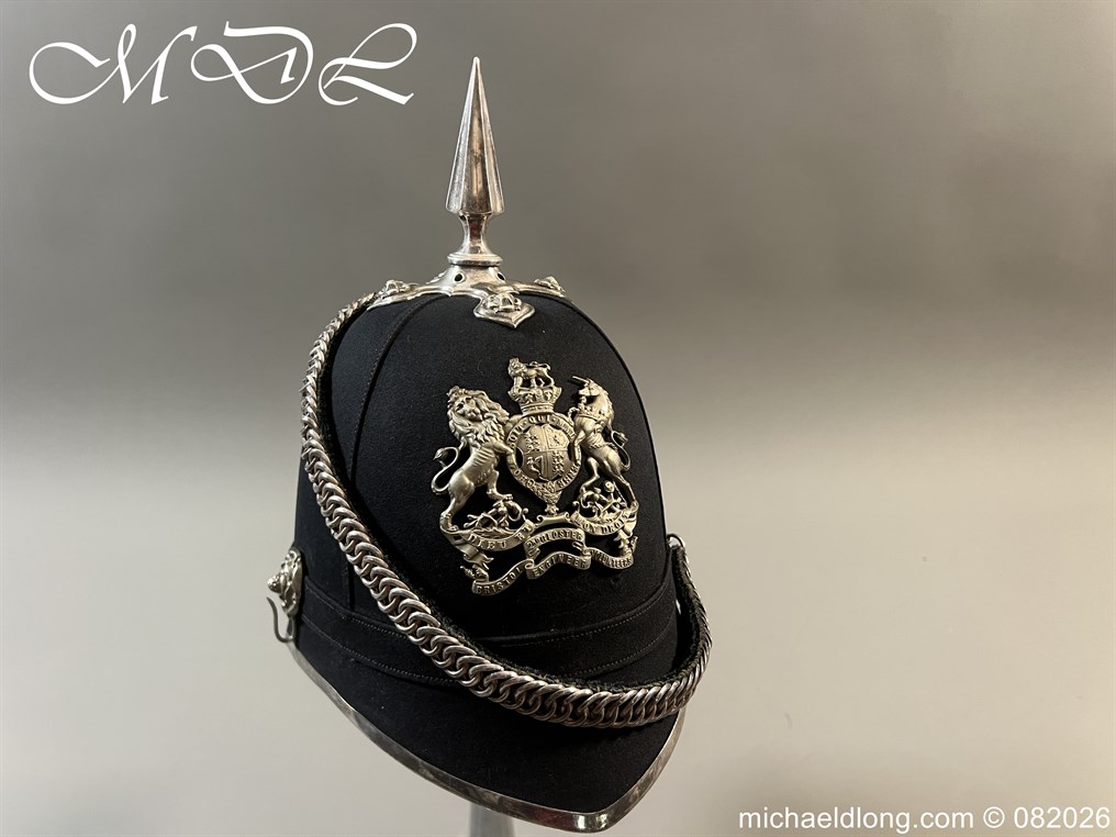 Victorian Bristol 2nd Gloster Engineers Officers Blue Cloth Helmet - Image 6