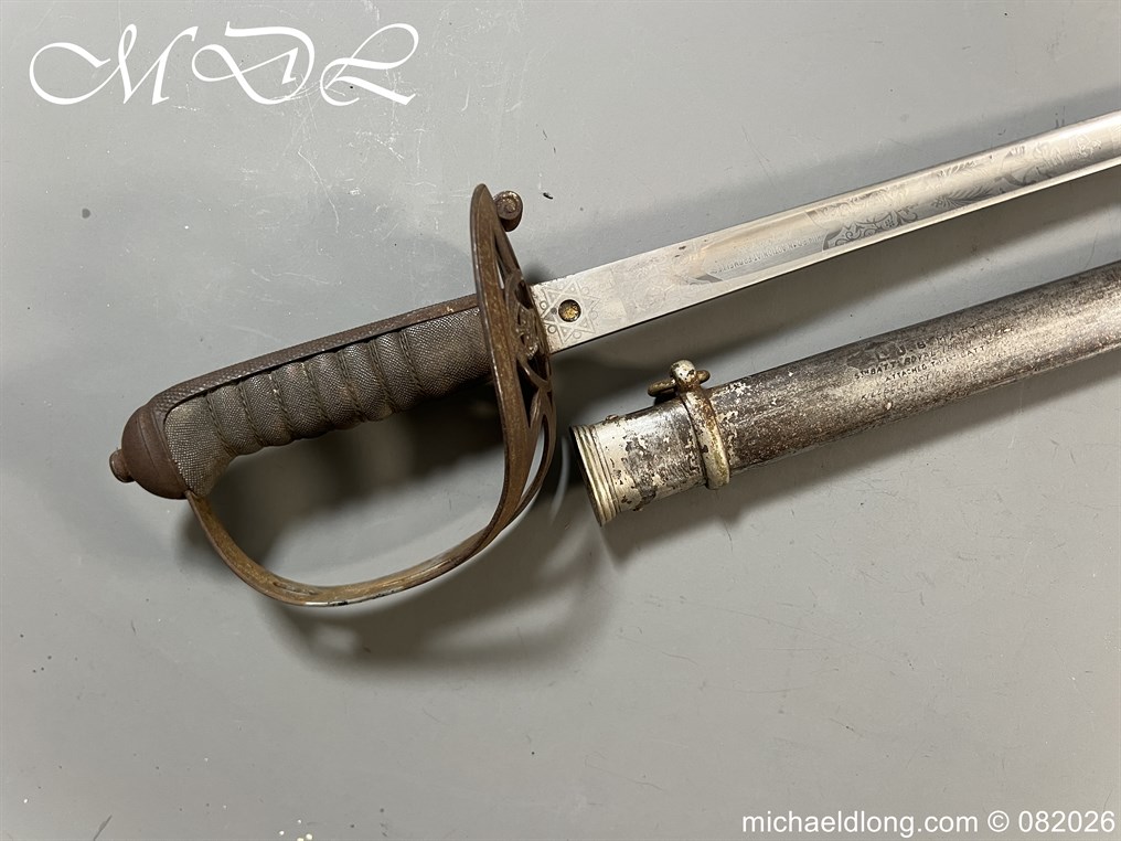 British WW1 5th Royal Irish Rifles Sword Memorial Sword - Image 2