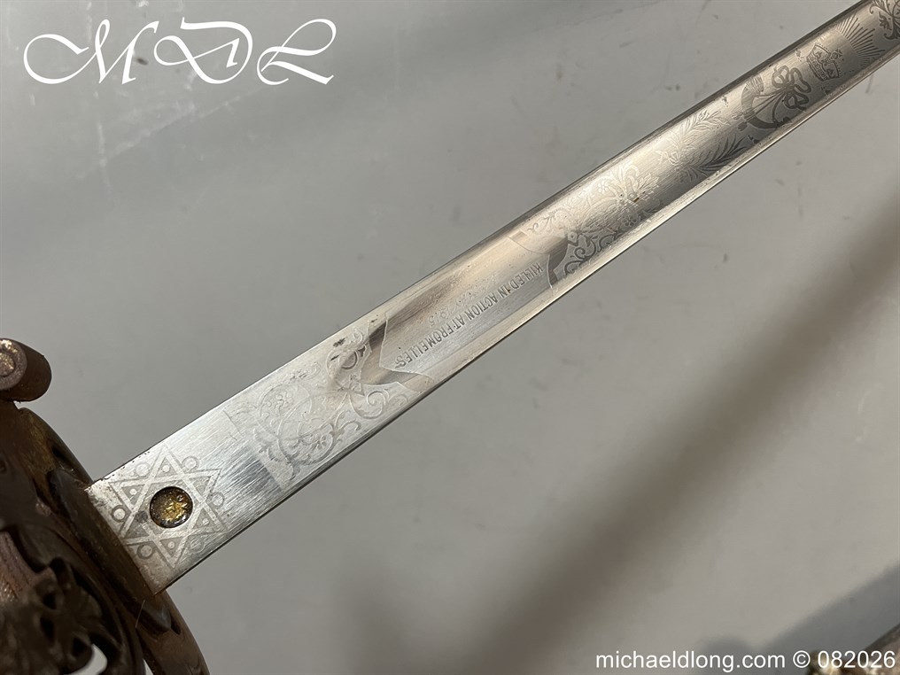British WW1 5th Royal Irish Rifles Sword Memorial Sword - Image 24