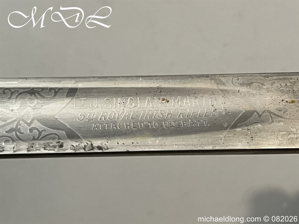 British WW1 5th Royal Irish Rifles Sword Memorial Sword - Image 11