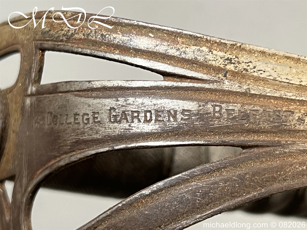 British WW1 5th Royal Irish Rifles Sword Memorial Sword - Image 4