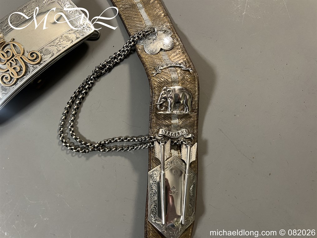 Edwardian 19th Hussars Full Dress Cross Belt and Pouch Hallmarked 1912 - Image 25