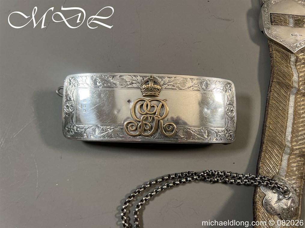 Edwardian 19th Hussars Full Dress Cross Belt and Pouch Hallmarked 1912 - Image 24