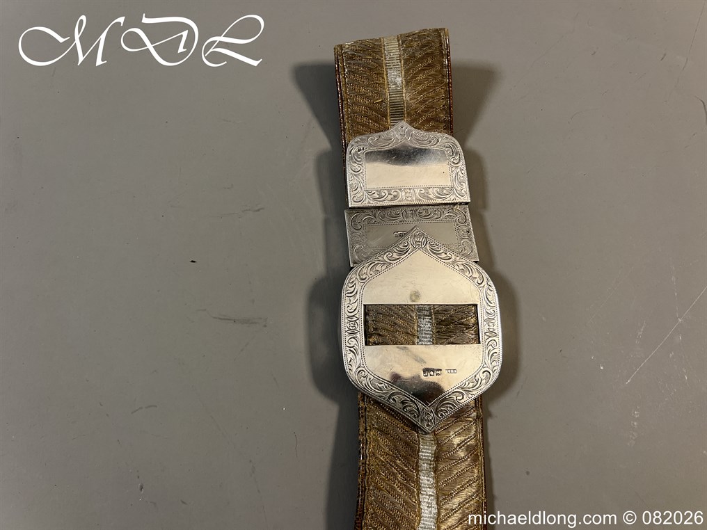 Edwardian 19th Hussars Full Dress Cross Belt and Pouch Hallmarked 1912 - Image 23