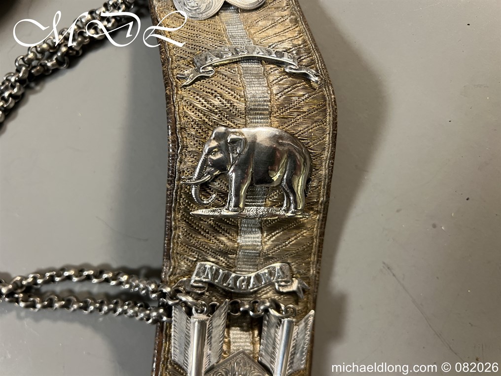 Edwardian 19th Hussars Full Dress Cross Belt and Pouch Hallmarked 1912 - Image 20