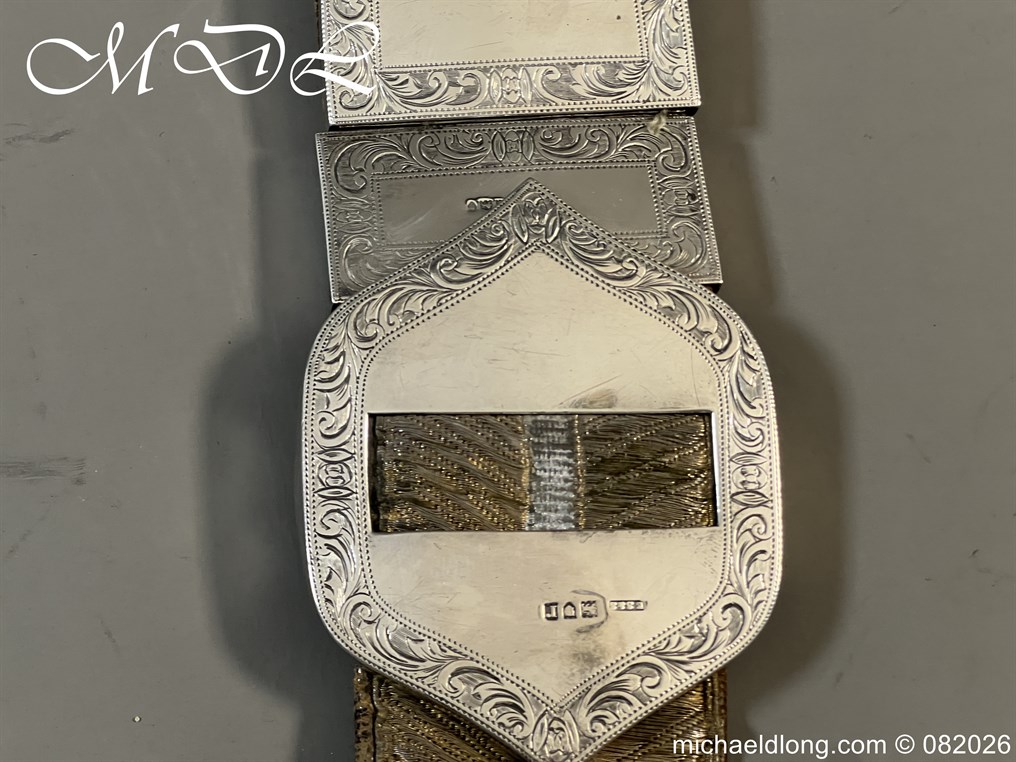 Edwardian 19th Hussars Full Dress Cross Belt and Pouch Hallmarked 1912 - Image 15