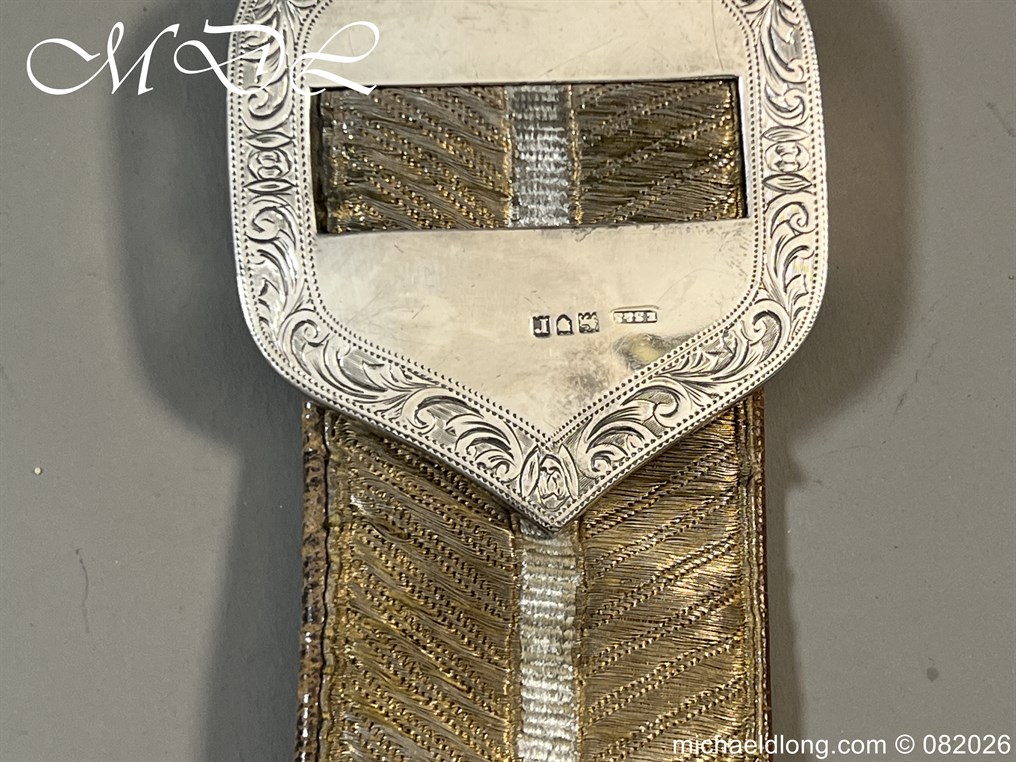 Edwardian 19th Hussars Full Dress Cross Belt and Pouch Hallmarked 1912 - Image 14