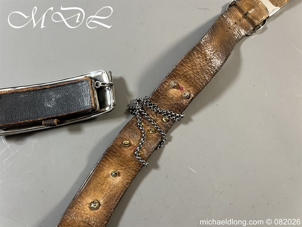 Edwardian 19th Hussars Full Dress Cross Belt and Pouch Hallmarked 1912 - Image 9