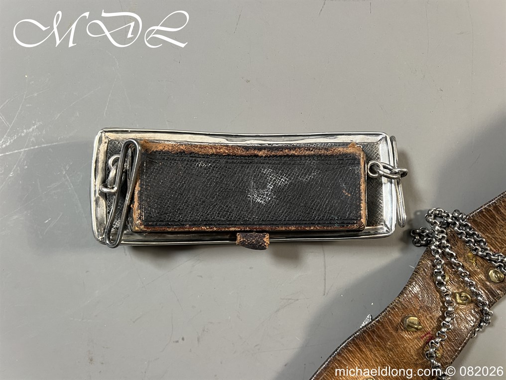 Edwardian 19th Hussars Full Dress Cross Belt and Pouch Hallmarked 1912 - Image 7