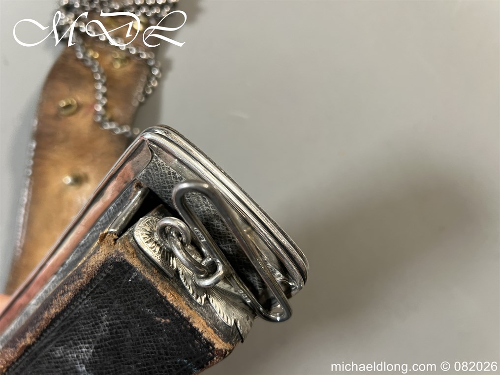 Edwardian 19th Hussars Full Dress Cross Belt and Pouch Hallmarked 1912 - Image 4