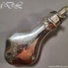 English 19c Silver-Plated Powder Flask by Dixon